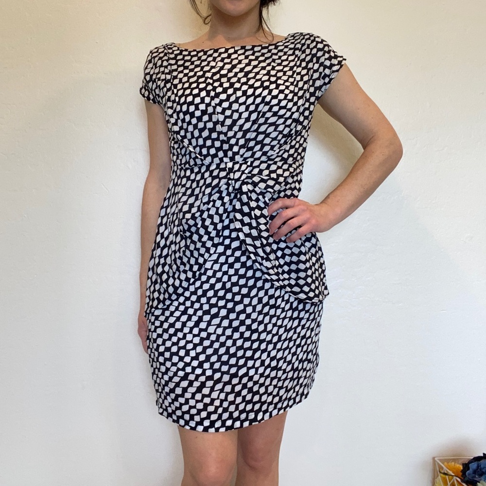 Tulle Navy & White Dress